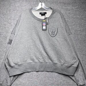 NFL Las Vegas Raiders Pro Standard Women's Gray Pullover Cropped Sweatshirt XL